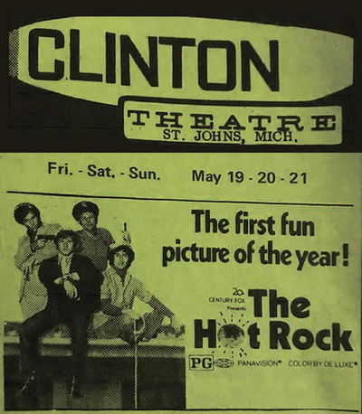 1972 flyer Clinton Theatre, St. Johns